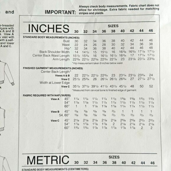 Stretch & Sew Sewing Pattern 5625 Shawl Cardigan & Vest PLUS Sizes 30-46 Bust - Picture 3 of 4